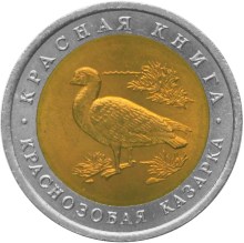 10 рублей 1992 – Краснозобая казарка