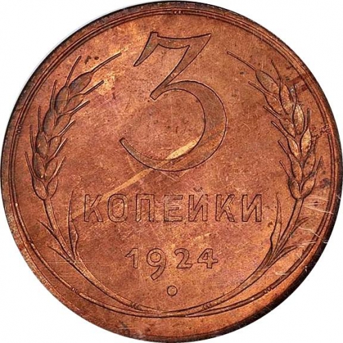 3 копейки 1924 – 3 копейки 1924 года (гурт рубчатый)